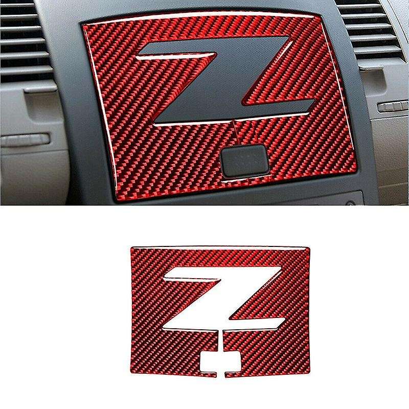for 350Z 2003-2009 GPS Navigation Panel Cover Trim Sticker Interior Accessories Red Carbon Fiber