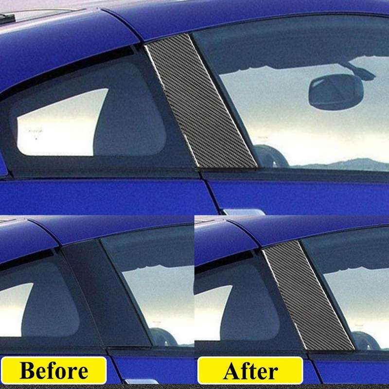 for 350z 2003-2009 Carbon Fiber B Pillar Cover Sticker Window Goalpost Decorative Paste Car Accesso