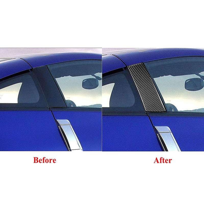 for 350z 2003-2009 Carbon Fiber B Pillar Cover Sticker Window Goalpost Decorative Paste Car Accesso