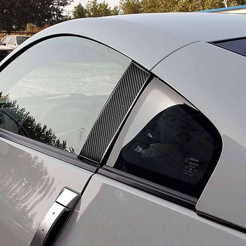for 350z 2003-2009 Carbon Fiber B Pillar Cover Sticker Window Goalpost Decorative Paste Car Accesso