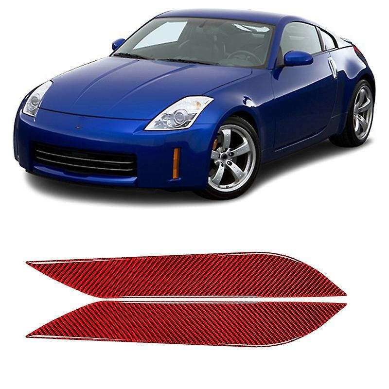for 350Z 2006-2009 Carbon Fiber Car Sticker Front Headlights Eyebrow Eyelid Trim Cover Accessorie