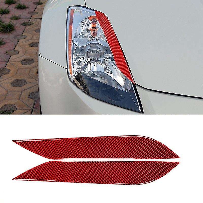 for 350Z 2006-2009 Carbon Fiber Car Sticker Front Headlights Eyebrow Eyelid Trim Cover Accessorie