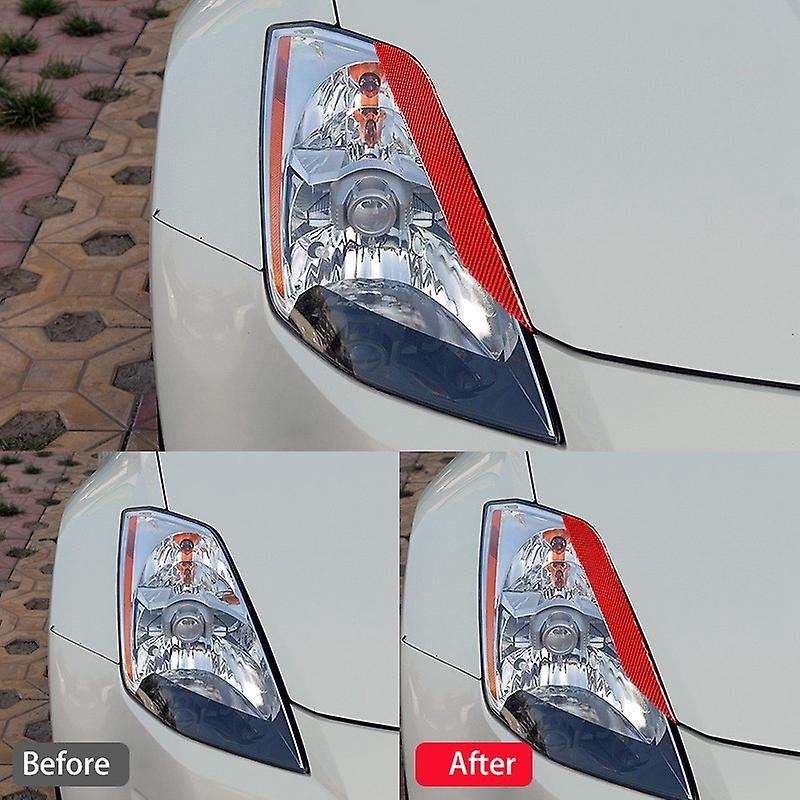 for 350Z 2006-2009 Carbon Fiber Car Sticker Front Headlights Eyebrow Eyelid Trim Cover Accessorie