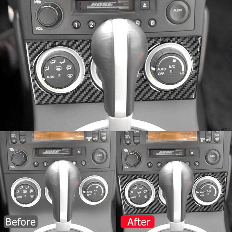 for 350Z 2003-2009 Air Conditioning Control Button Panel Dashboard Frame Carbon Fiber Car Accessorie