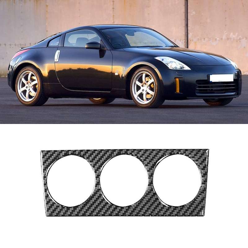 for 350Z 2003-2009 Air Conditioning Control Button Panel Dashboard Frame Carbon Fiber Car Accessorie