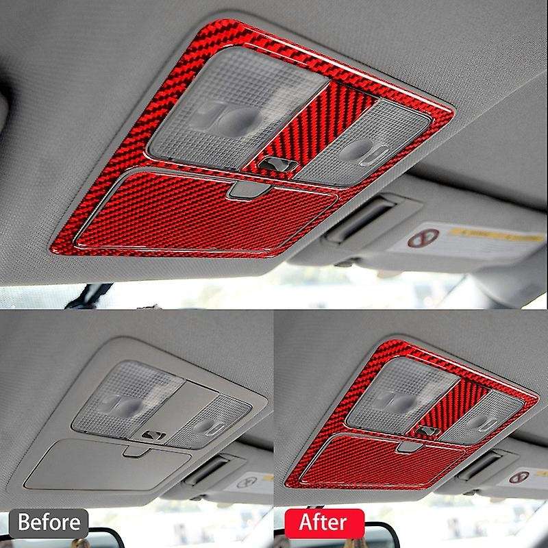 for 350Z 2006-2009 Carbon Fiber Overhead Console Panel Reading Light Frame Sticker Cover Trim Frame