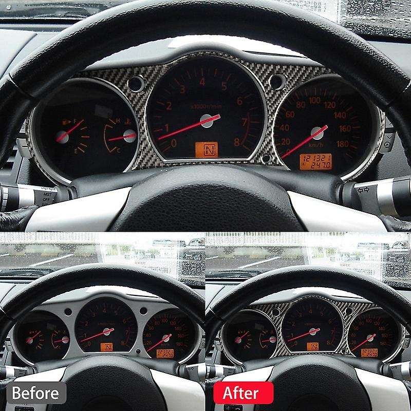 for 350Z 2006-2009 Carbon Fiber Speedometer Surround Frame Sticker Instrument Cover Trim Black