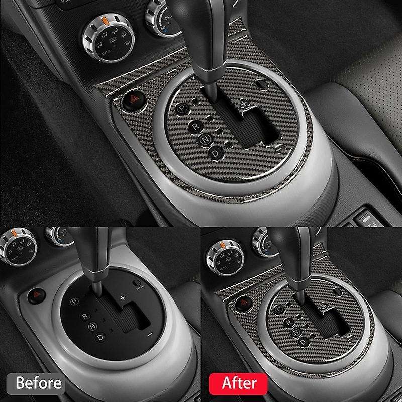 for 350Z 2006-2009 Carbon Fiber Automatic Shifter Insert Surround Gear Shift Panel Sticker Cover Tri
