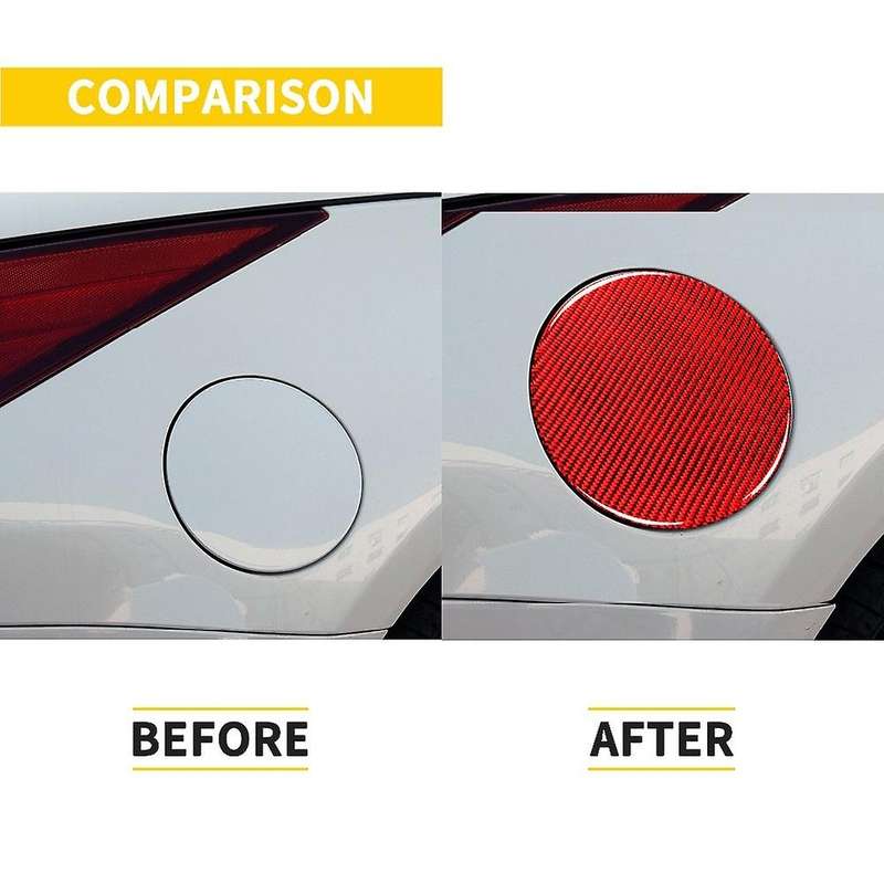 for 350Z Z33 2003-2009 Red Carbon Fiber Sticker Fuel Tank Cap Cover Trim Decorative Car Modified Acc