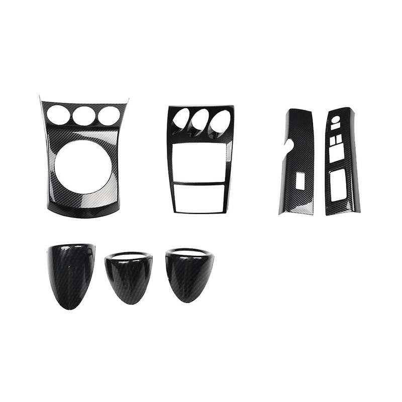 for 350z Z33 At Rhd Center Console Gear Panel Window Lift Cover Set Interior Trim Accessories, Abs