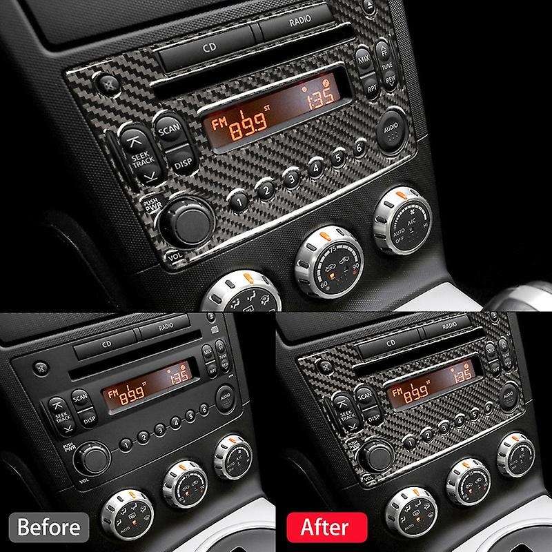 for 350Z Z33 2003-2009 Carbon Fiber Radio CD Player Control Button Panel Sticker Black