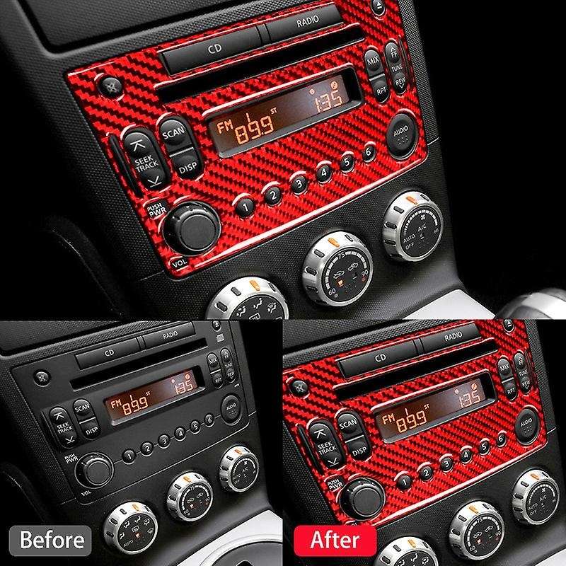 for 350Z Z33 2003-2009 Carbon Fiber Radio CD Player Control Button Panel Sticker Black