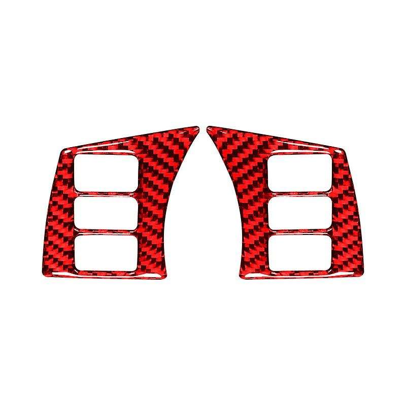 for 350Z 2006-2009 Carbon Fiber Steering Wheel Button Panel Cover Sticker Red