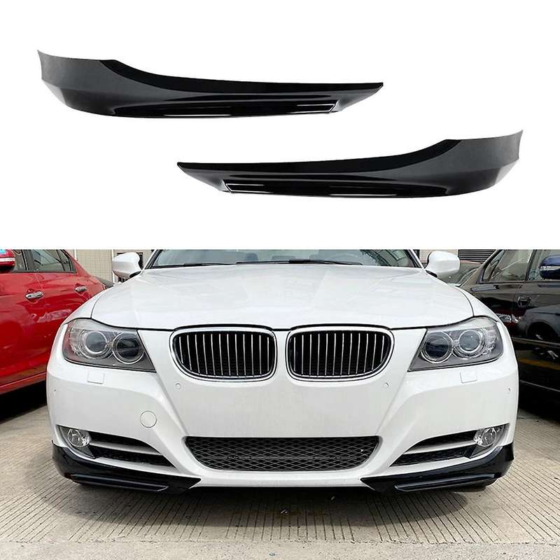 for 3-series E90 E91 320i 330i 2009-2012 Glossy Black Front Bumper Lip Angle Diffuser Splitter Spoi