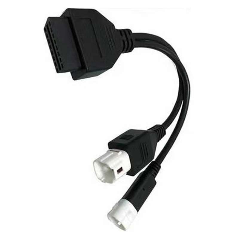 for 3Pin + 4Pin 2 in 1 to OBD2 Motorcycle Scanner Cable Works Along with OBD Scanner