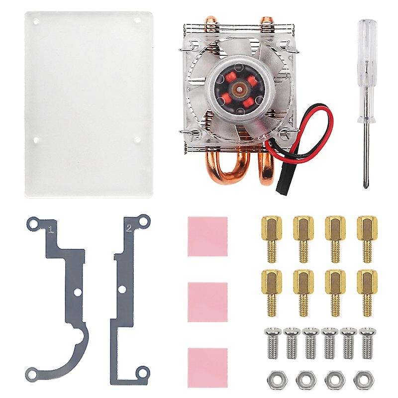 for 4 B / 3B + / 3B Thin Ice Tower Cooling Fan Metal RGB Color Changeable LED Light with Bracket