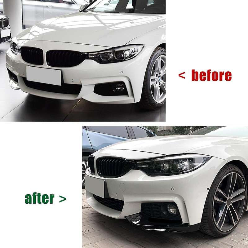 for -4 Series F32 F33 F36 2014-2020 Front Bumper Lip Diffuser Splitter Spoiler Protector Carbon Fib