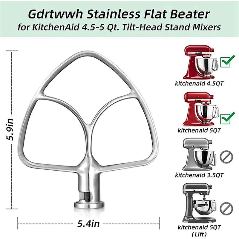 for 4.5-5QT Tilt-Head Stand Mixers Accessories Mixing Bowl+Dumping Protective Cover+Flat Stirrer At
