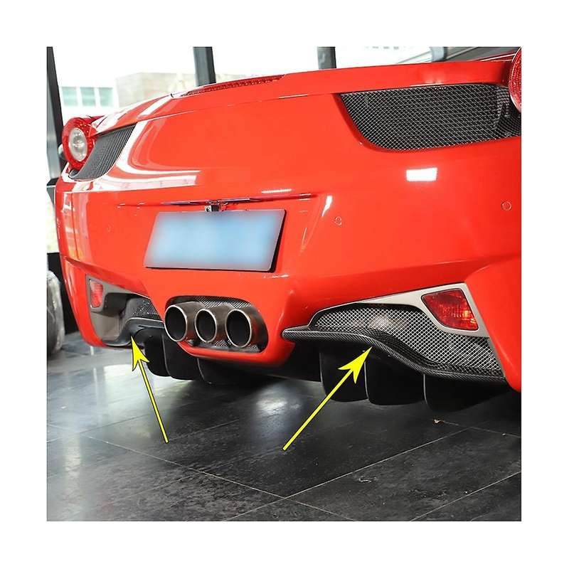 for 458 2011-2016 Dry Carbon Fiber Car Rear Bumper Splitter Lip Diffuser Spoiler Cover Trim Accesso