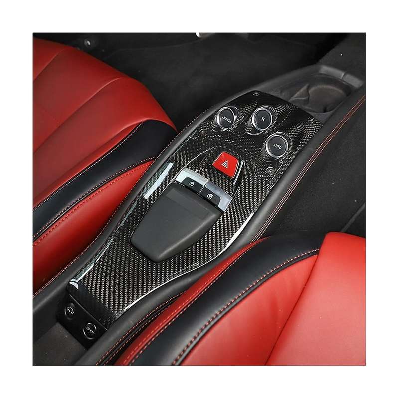 for 458 2011-2016 Dry Carbon Fiber Car Central Control Gear Shift Panel Cover Trim Decoration Acces