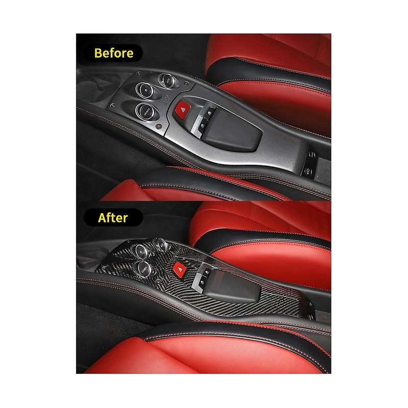 for 458 2011-2016 Dry Carbon Fiber Car Central Control Gear Shift Panel Cover Trim Decoration Acces