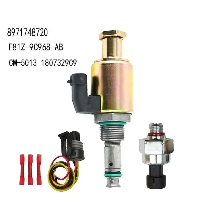 for 4JX1 Oil Rail Pressure Solenoid Valve&Sensor for F250 F350 450 8971748720 F81Z-9C968-AB CM-5013