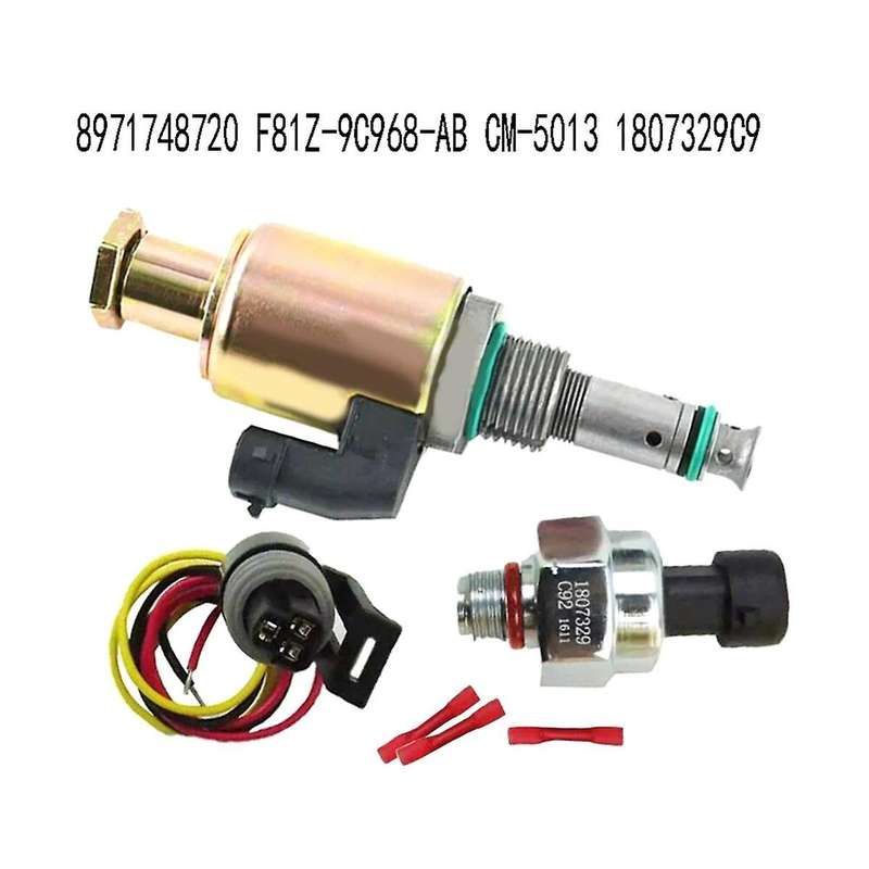 for 4JX1 Oil Rail Pressure Solenoid Valve&Sensor for F250 F350 450 8971748720 F81Z-9C968-AB CM-5013