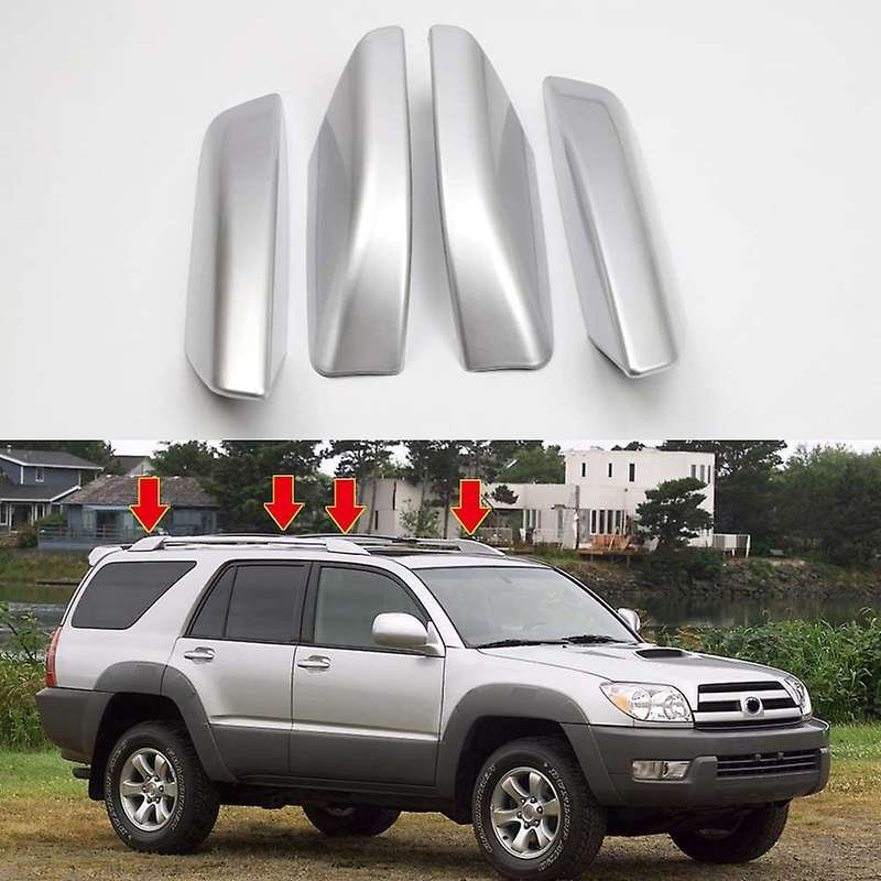 for 4Runner 2003-2009 Car Luggage Roof Rails Rack Leg Cover End Cap Protection Cover Accessories,Sil