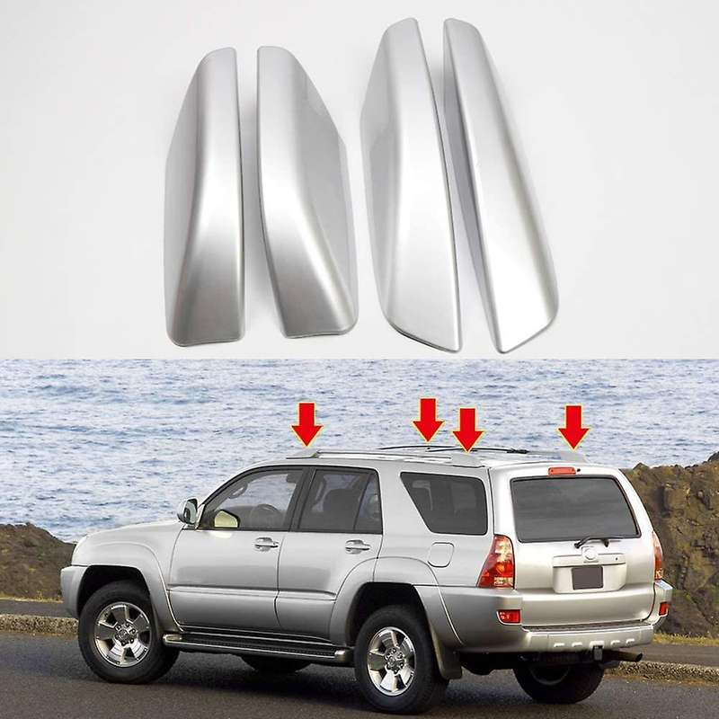 for 4Runner 2003-2009 Car Luggage Roof Rails Rack Leg Cover End Cap Protection Cover Accessories,Sil