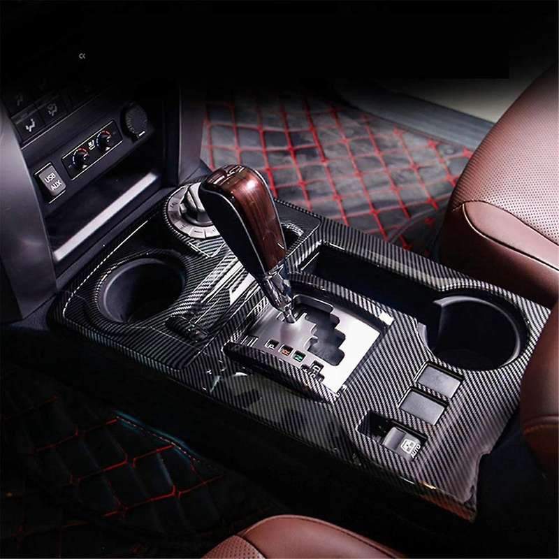 for 4runner 2010-2021 Center Console Gear Shift Panel Cover Trim Accessories - Abs Carbon Fiber