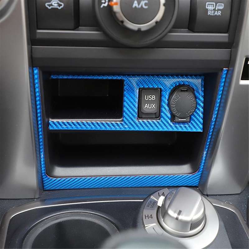 for 4Runner 2010-2023 Carbon Fiber Car Center Control USB Socket Trim Interior Accessories ,Blue