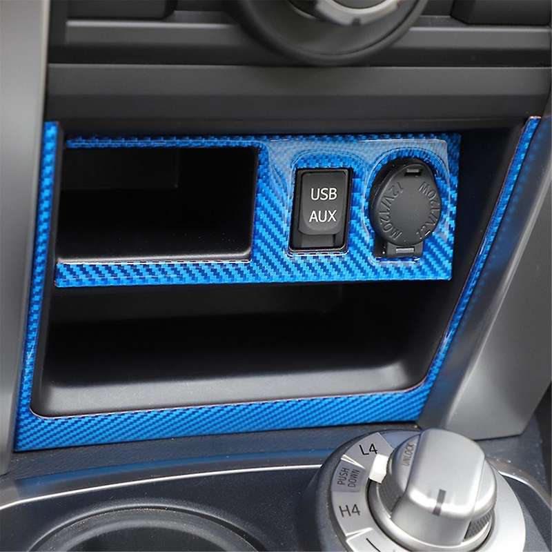 for 4Runner 2010-2023 Carbon Fiber Car Center Control USB Socket Trim Interior Accessories ,Blue