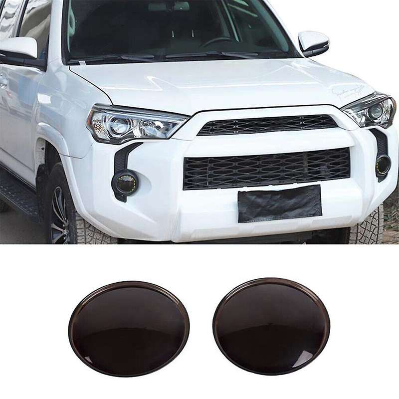 for 4Runner 2014-2023 Car Front Fog Light Lamp Cover Decoration Trim Bezels Accessories Smoked Black