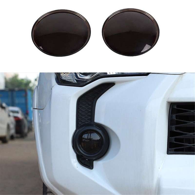 for 4Runner 2014-2023 Car Front Fog Light Lamp Cover Decoration Trim Bezels Accessories Smoked Black