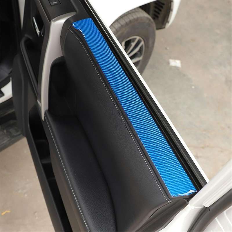 for 4Runner 2010-2023 Carbon Fiber Car Door Window Panel Trim Cover Sticker Interior Accessories ,Bl