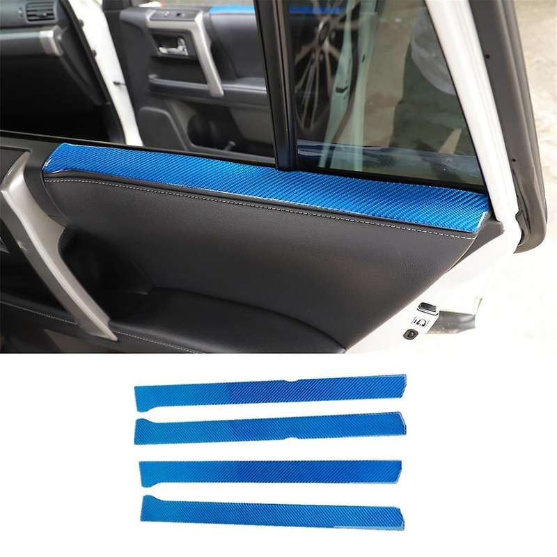 for 4Runner 2010-2023 Carbon Fiber Car Door Window Panel Trim Cover Sticker Interior Accessories ,Bl