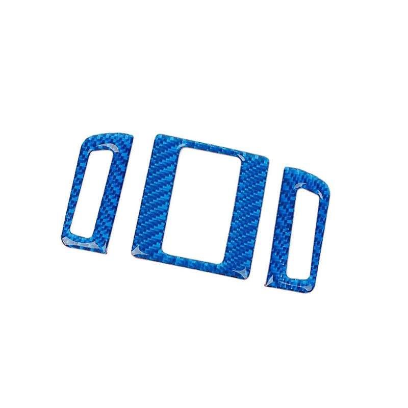 for 4Runner 2010-2023 Carbon Fiber Center Console Dashboard Air Outlet Cover Trim Accessories (Blue)