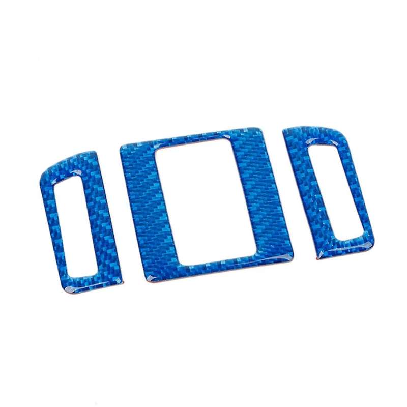 for 4Runner 2010-2023 Carbon Fiber Center Console Dashboard Air Outlet Cover Trim Accessories (Blue)