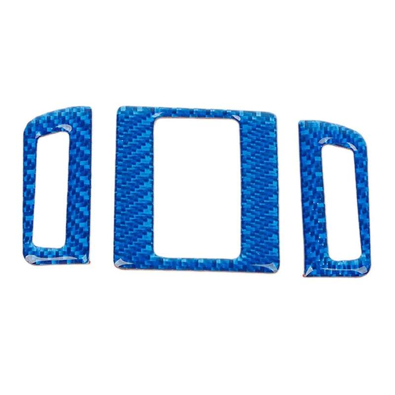 for 4Runner 2010-2023 Carbon Fiber Center Console Dashboard Air Outlet Cover Trim Accessories (Blue)