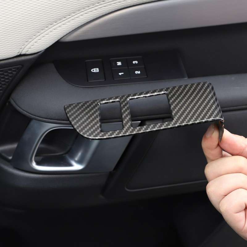 for 5 2011-2022 Carbon Fiber ABS Car Child Safety Door Lock Switch Panel Cover Trim 4Pcs