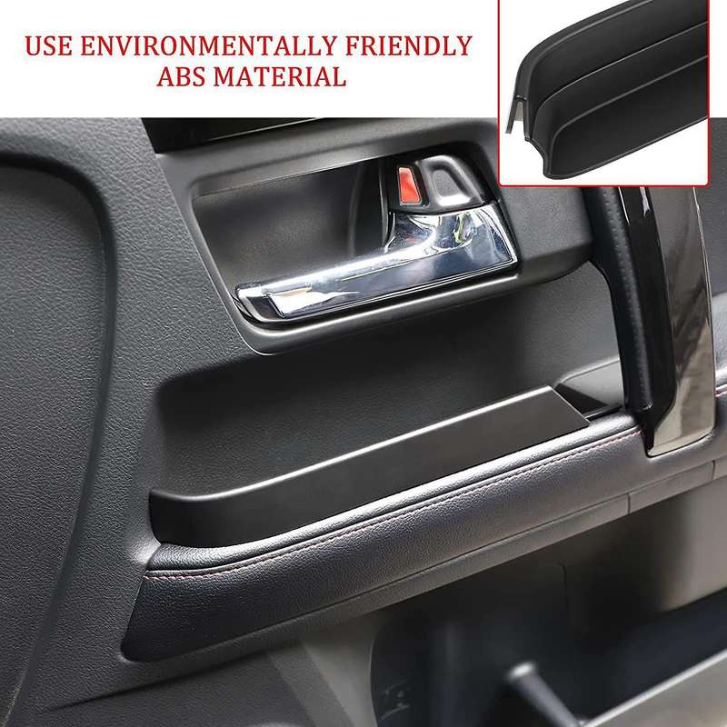 for 4Runner Side Door Storage Box Glove Organizer Tray for 2010-2020 4Runner, ABS Black 4Pcs
