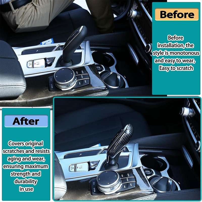 for 5 7 Series G30 G11 G12 X3 X4 G01 G02 Car Gear Shift Knob Decor Cover Trim Interior Accessories -