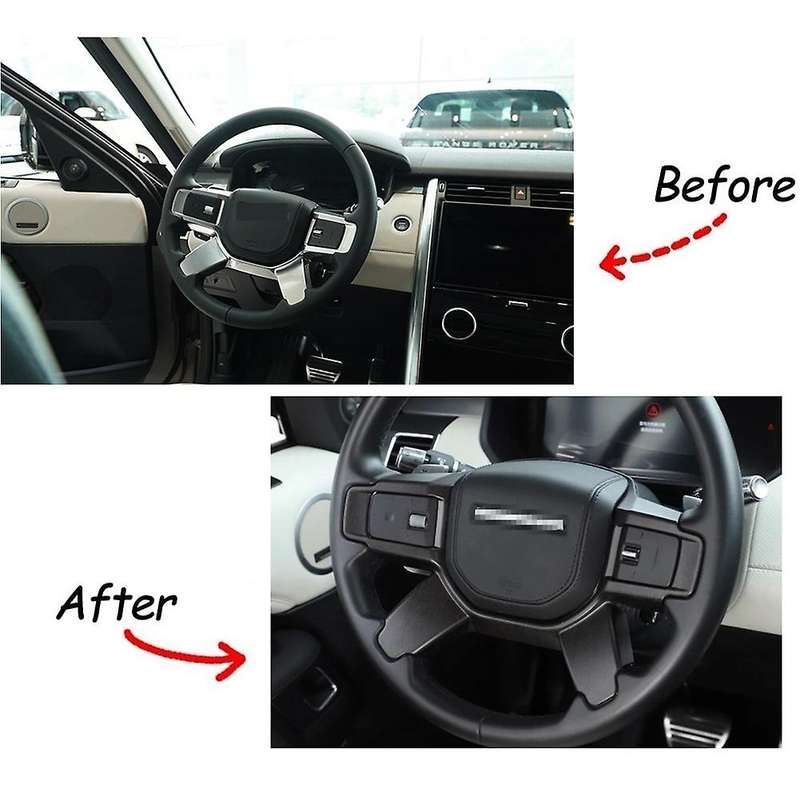 for 5 2021 2022 Steering Wheel Button Cover Trim Decoration Frame Sticker Accessories, Matt Black