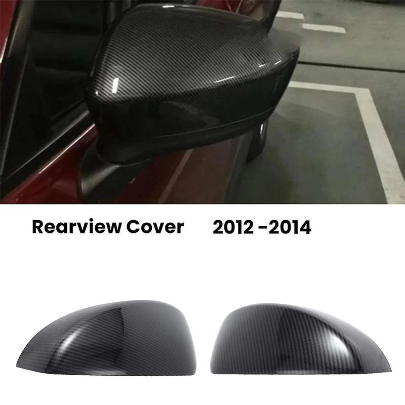 for -5 Cx5 2012 -2014 Abs Side Door Mirror Carbon Fiber Look Car Rear View Rearview Caps Trim