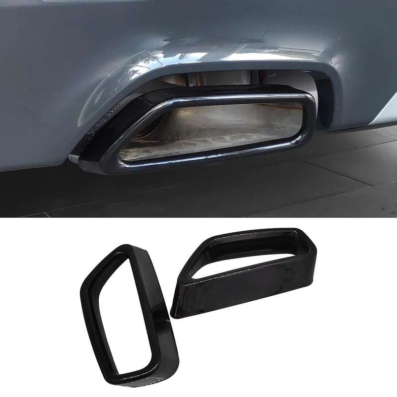 for 5 Series 2018-2021 Car Black Stainless Steel Tail Throat Exhaust Pipe Muffler Tip Cover Trims