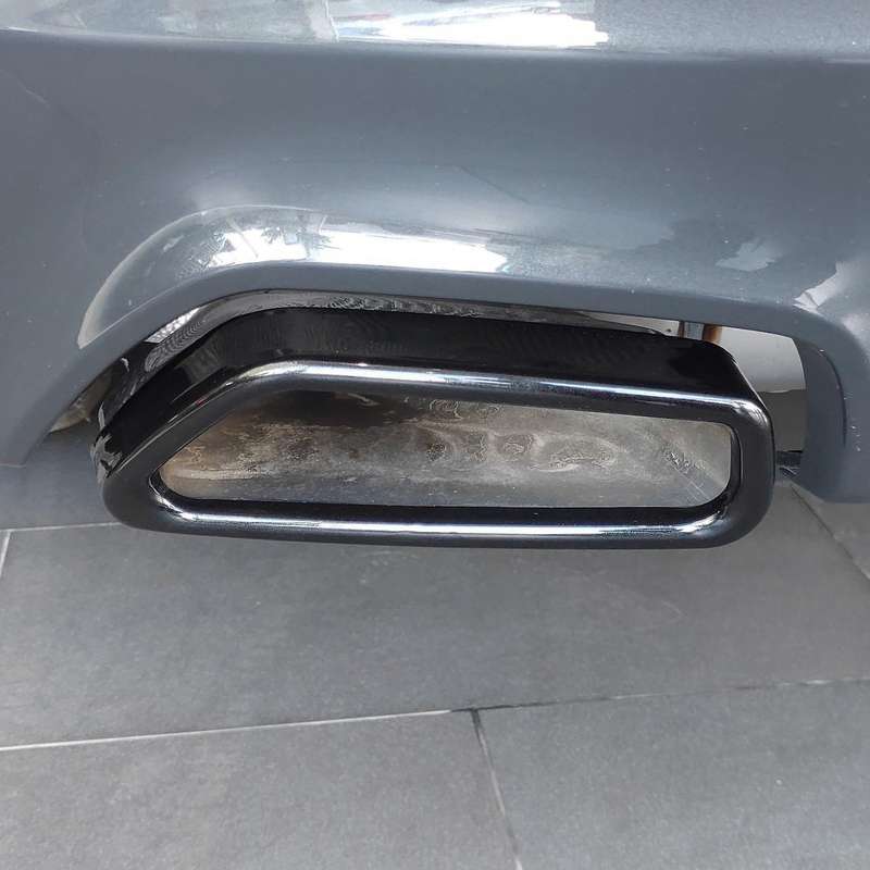 for 5 Series 2018-2021 Car Black Stainless Steel Tail Throat Exhaust Pipe Muffler Tip Cover Trims
