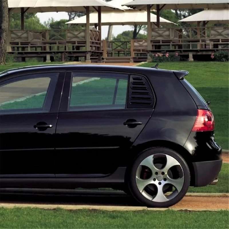 for 5 Mk5 Car Rear Louver Window Side Shutter Cover Trim Sticker Vent Piano Black