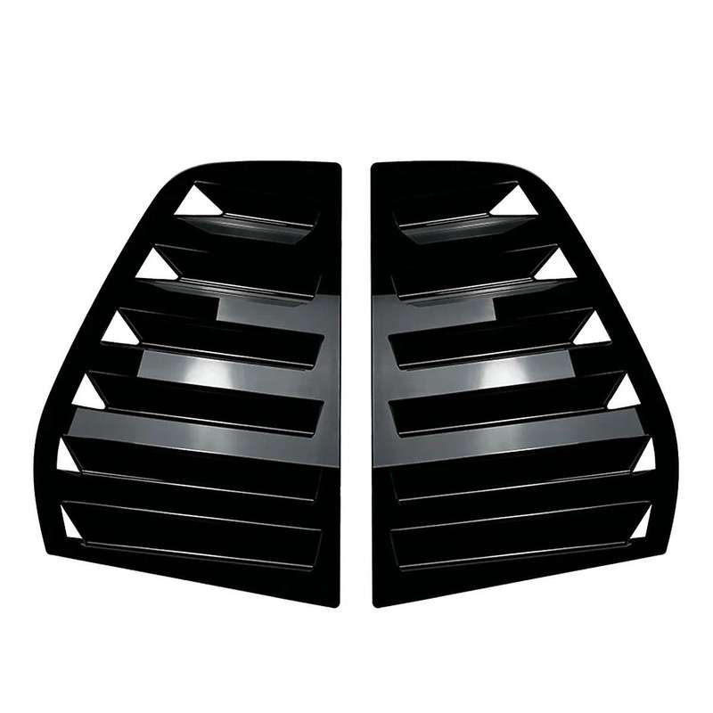for 5 Mk5 Car Rear Louver Window Side Shutter Cover Trim Sticker Vent Piano Black