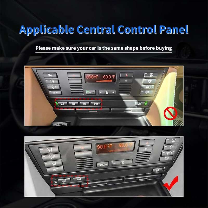 for 5 Series E39 1998-2003 LHD Soft Carbon Fiber Center Console Air Condition Button Frame Cover Tri