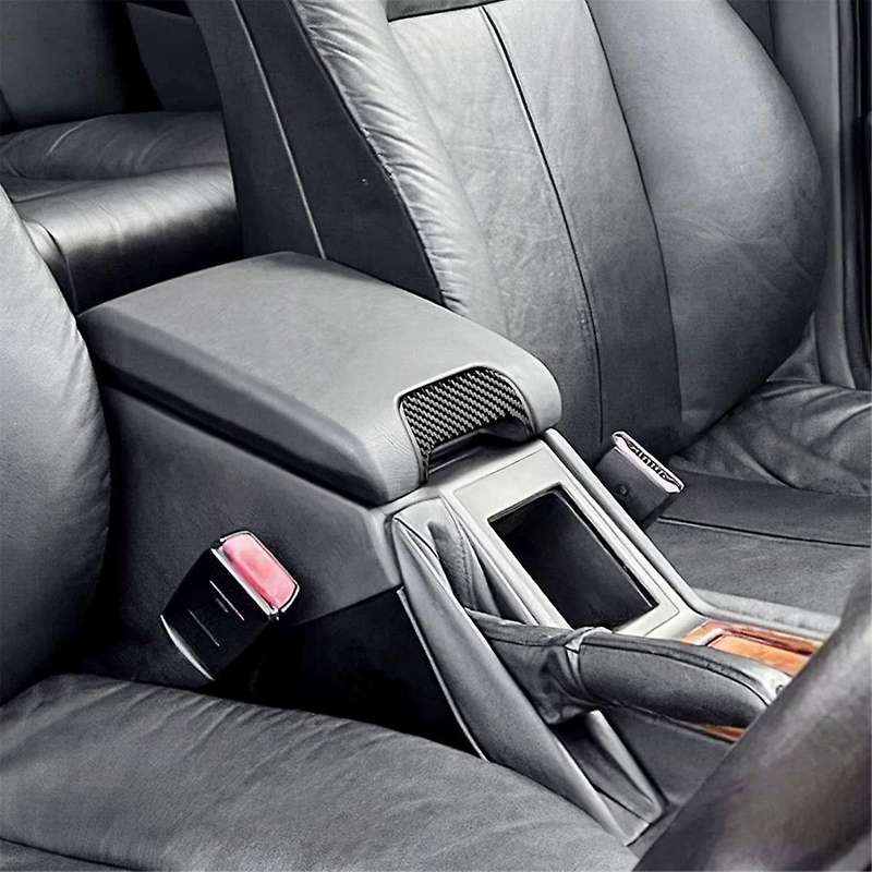for 5 Series E39 1998-2003 Soft Carbon Fiber Center Console Armrest Box Handle Cover Trim Interior A